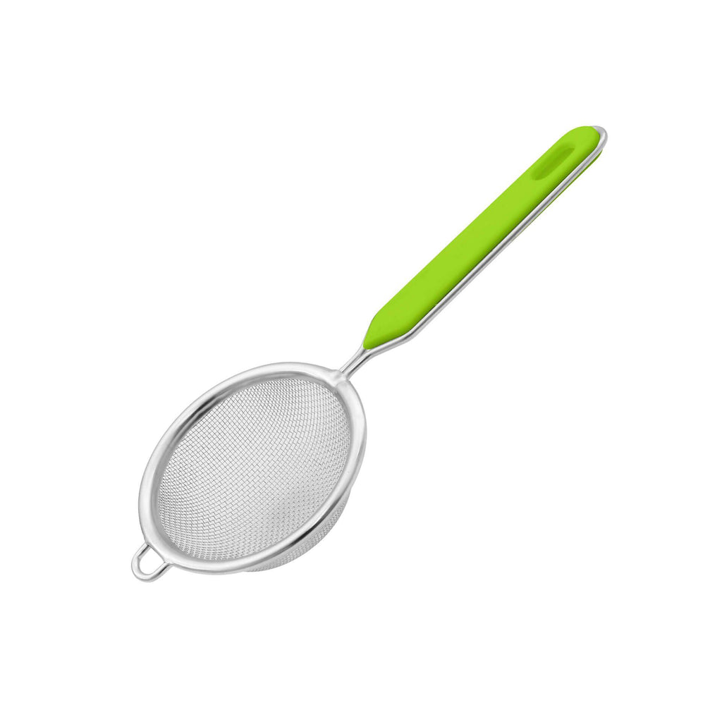 Sil Ø7 cm limegrønn rustfritt stål med plastkant forfra