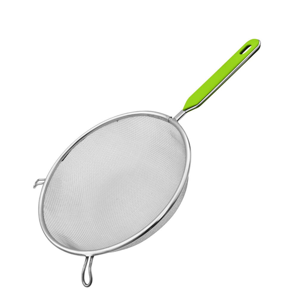 Sil rustfritt stål Ø20 cm med plastkant limegrønn forfra
