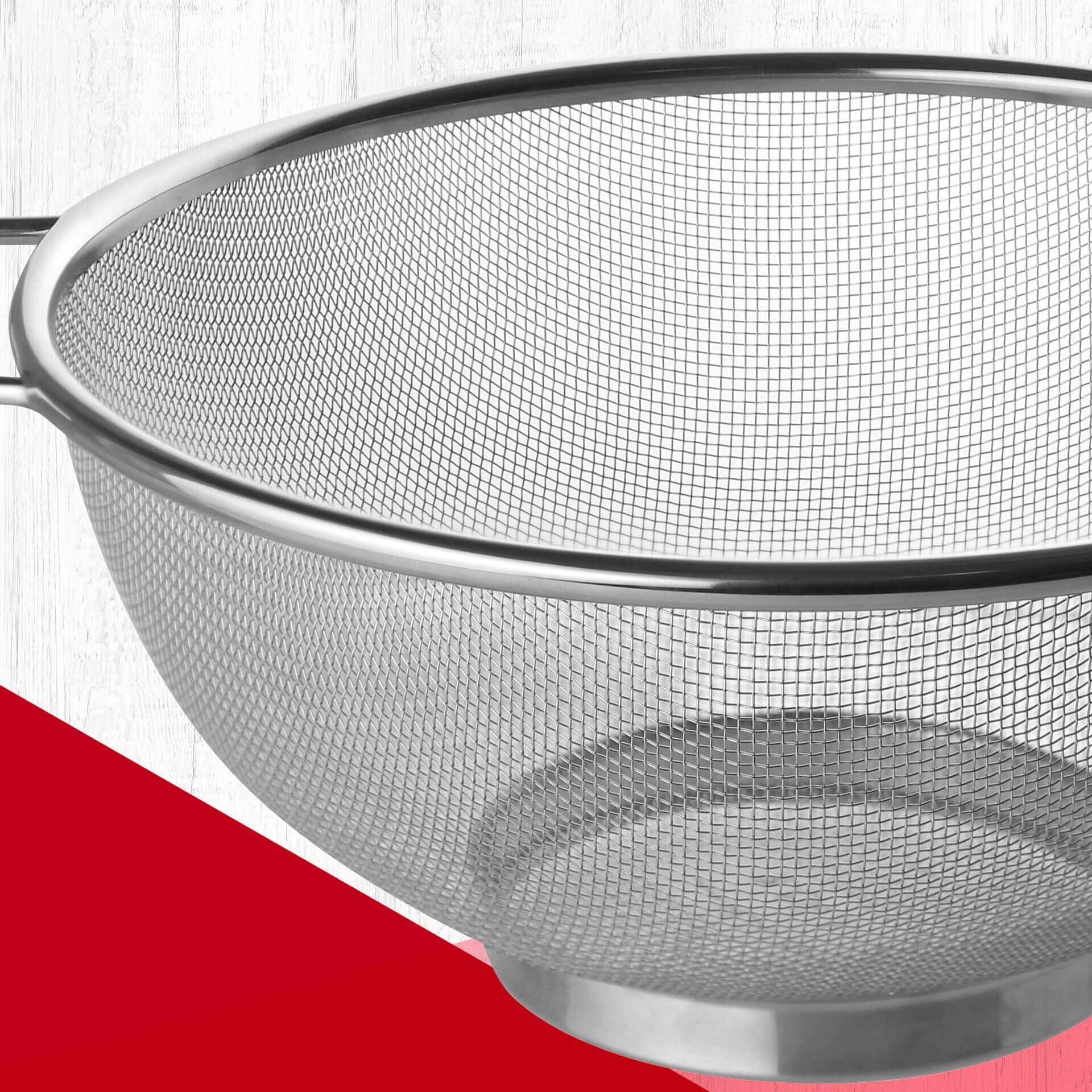Sil rustfritt stål Ø26 cm finmasket med håndtak bakside