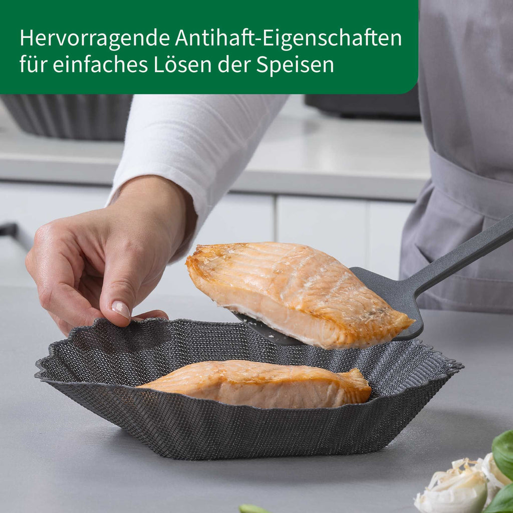 Detalj av silikonmateriale på Silikonform for airfryer 21x21 cm non-stick grå