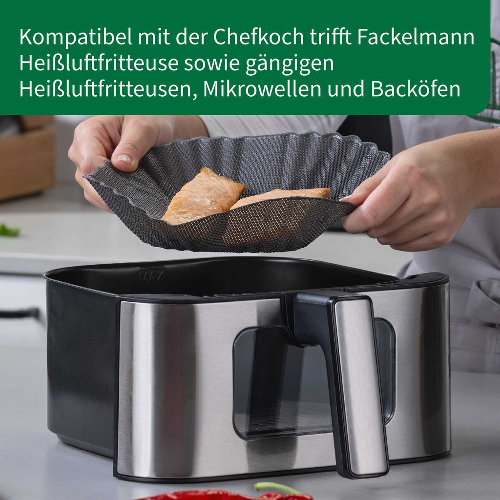 Oversikt av Silikonform for airfryer 21x21 cm non-stick grå