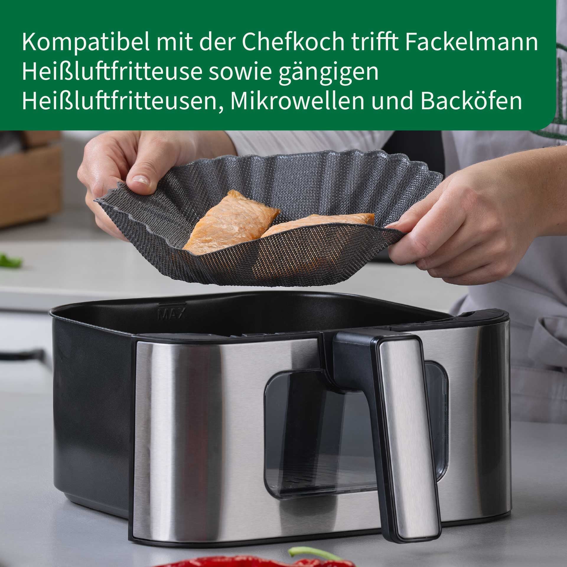 Oversikt av Silikonform for airfryer 21x21 cm non-stick grå