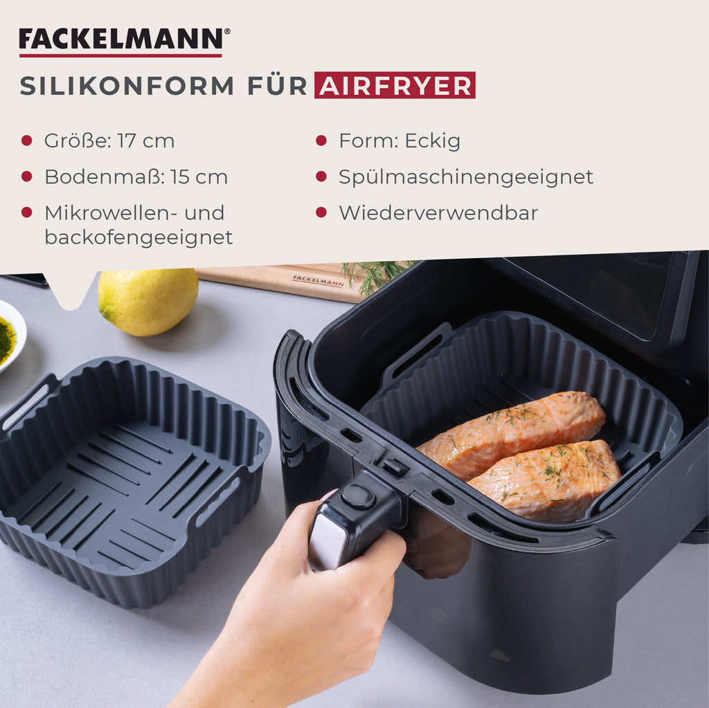 Silikonform for airfryer firkantet riflet 15x15x5 cm nærbilde