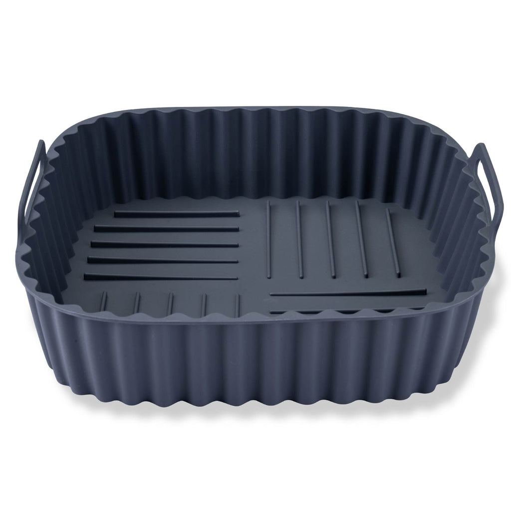 Silikonform for airfryer firkantet 19x19x5 cm rillet bunn forfra