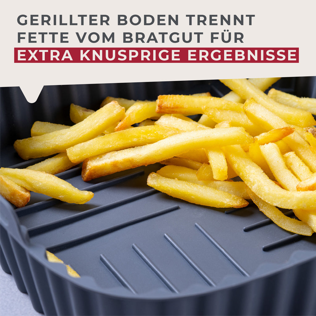 Bunn av Silikonform for airfryer firkantet 19x19x5 cm