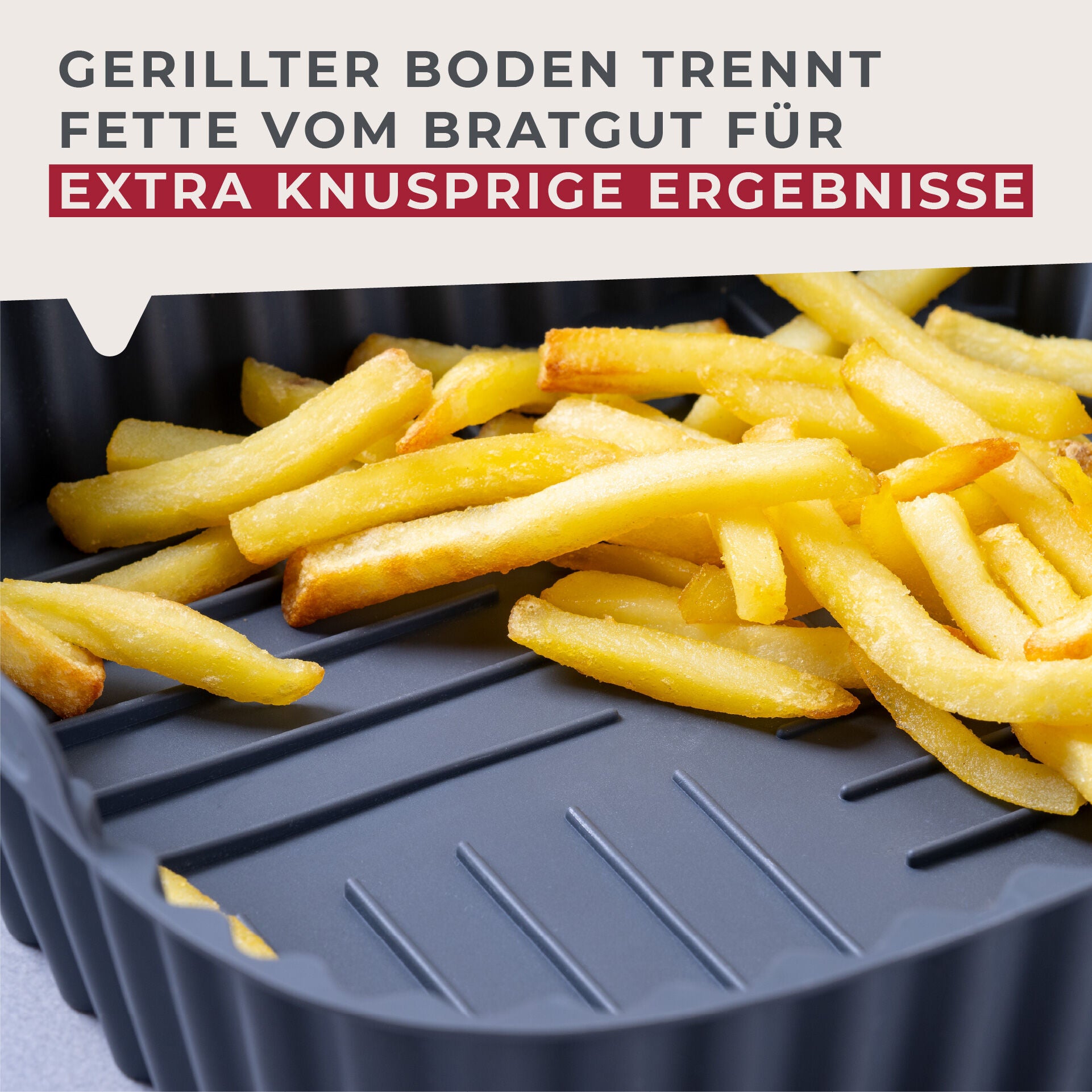 Bunn av Silikonform for airfryer firkantet 19x19x5 cm