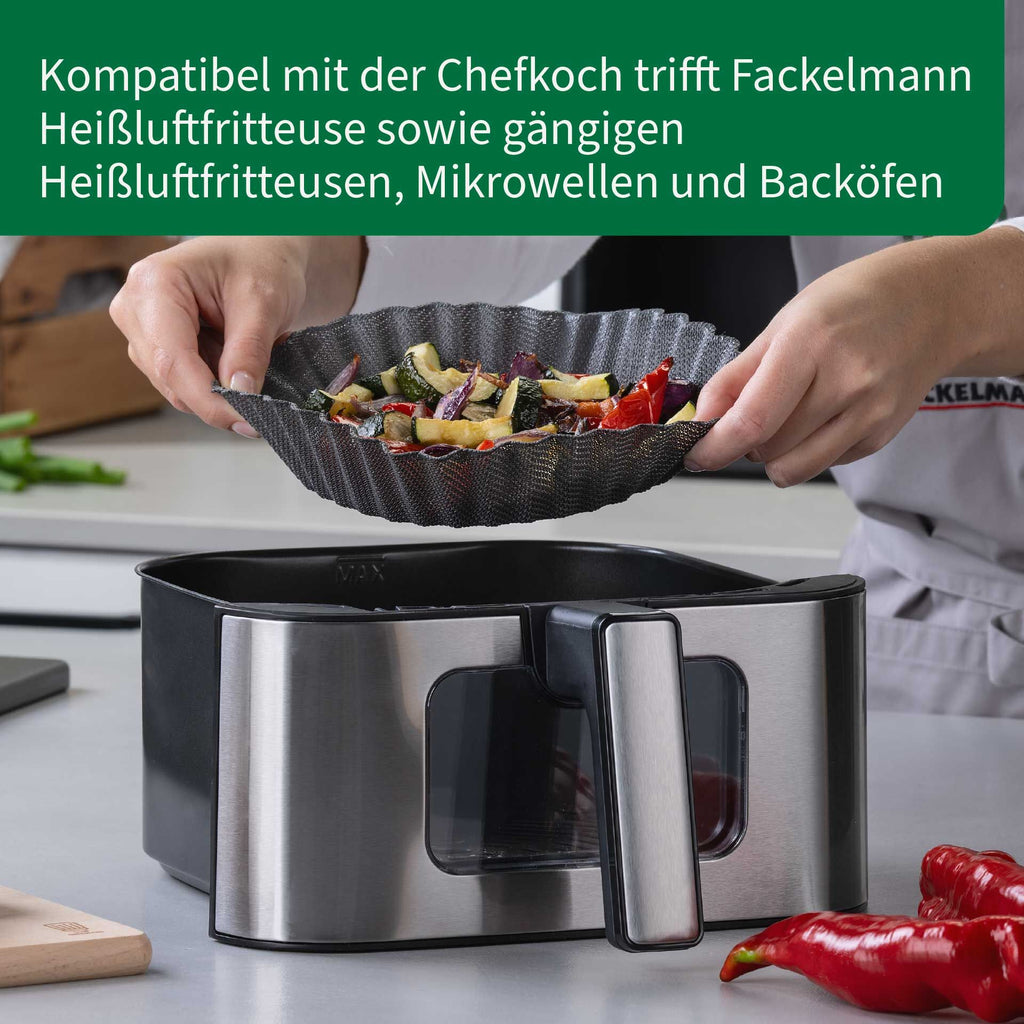 Silikonform for airfryer non-stick Ø20 cm Chefkoch trifft Fackelmann i bruk