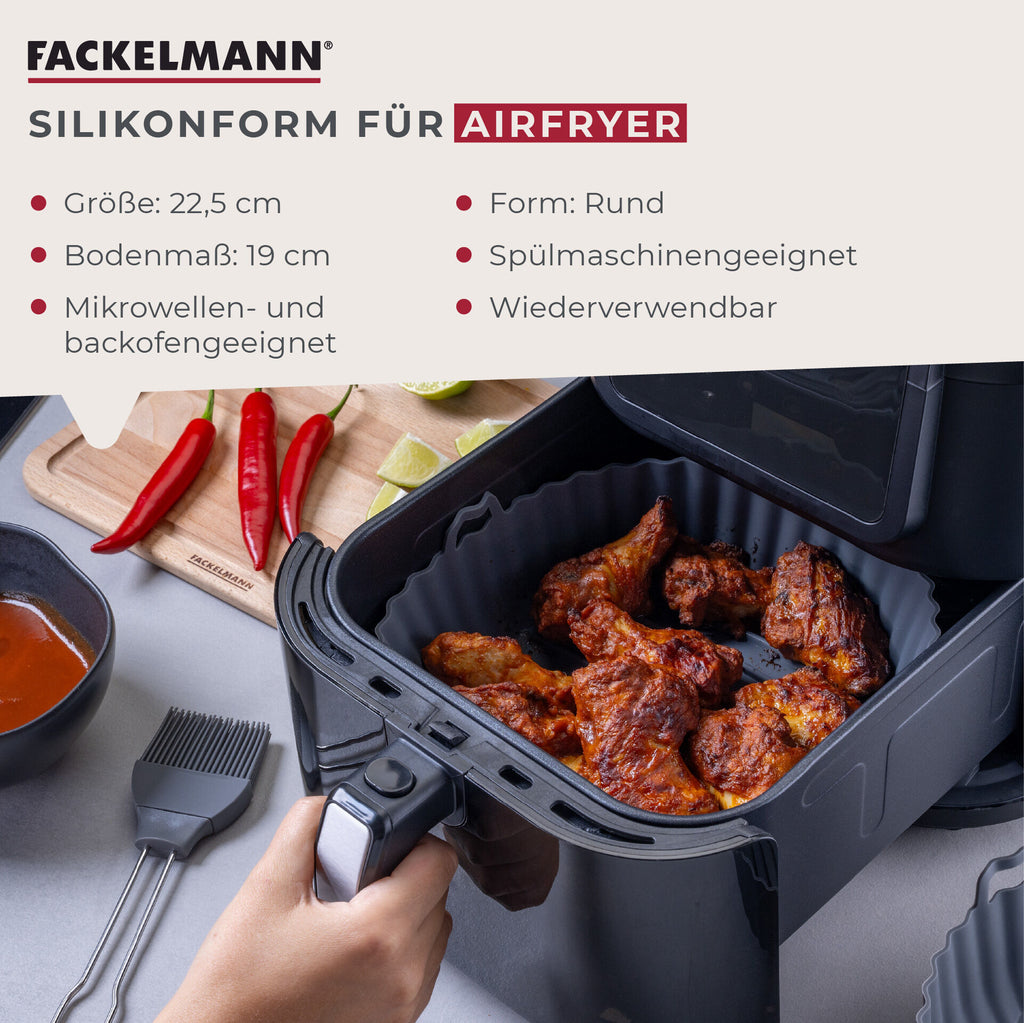 Silikonform for airfryer rund Ø19 cm grå - Fackelmann nærbilde av silikonmateriale