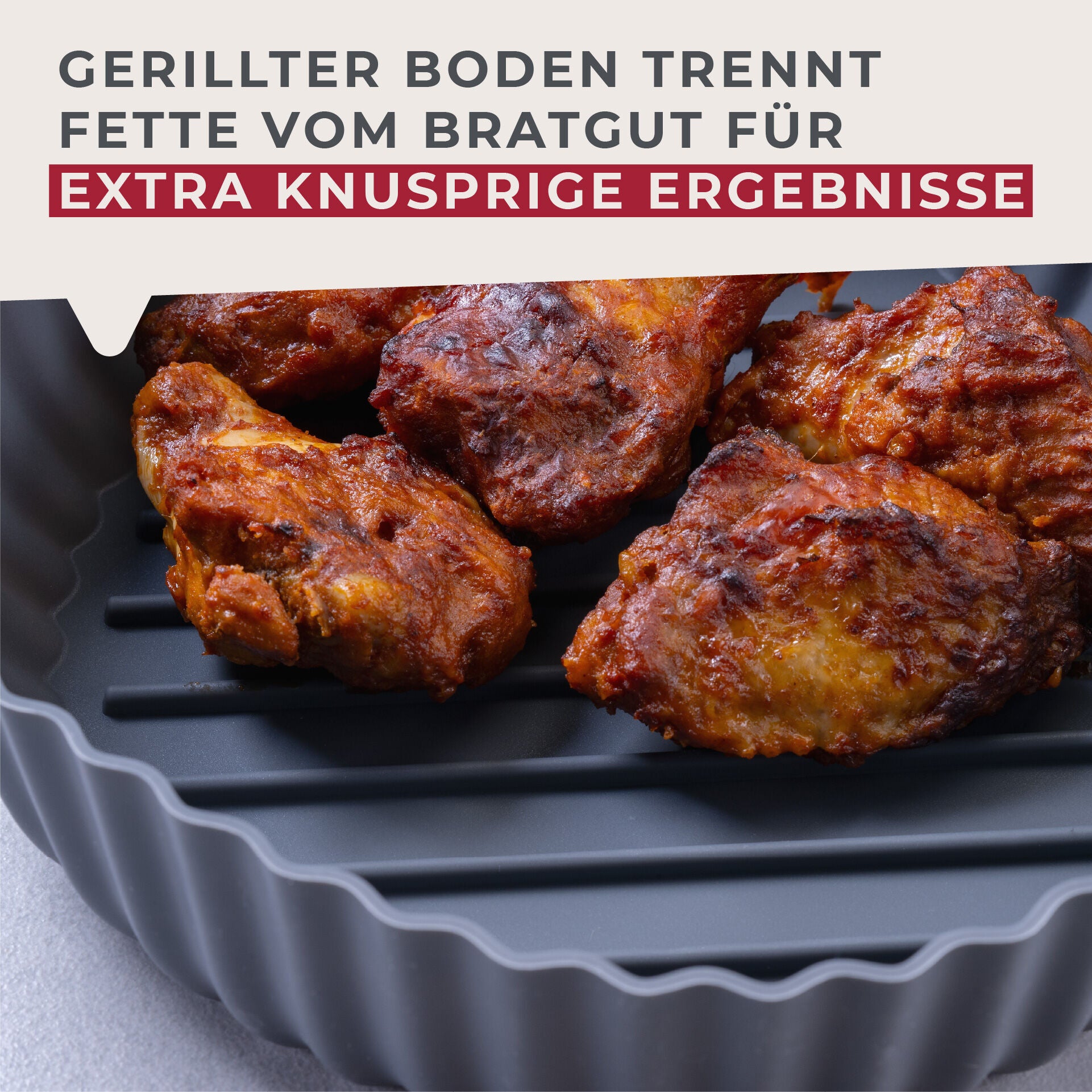 Silikonform for airfryer rund Ø19 cm grå - Fackelmann i bruk