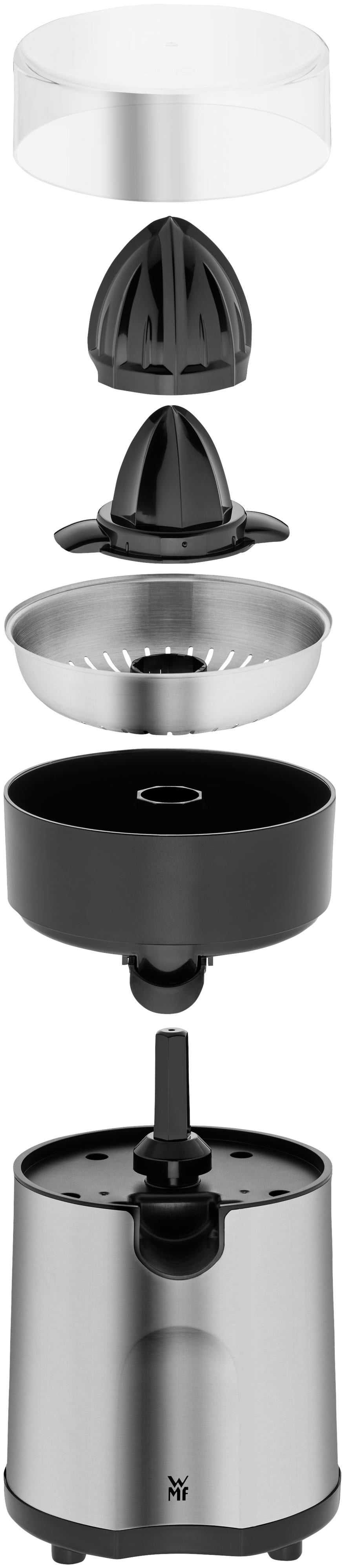 Bakside av Sitruspresse elektrisk rustfritt stål med 2 presskjegler - WMF Stelio