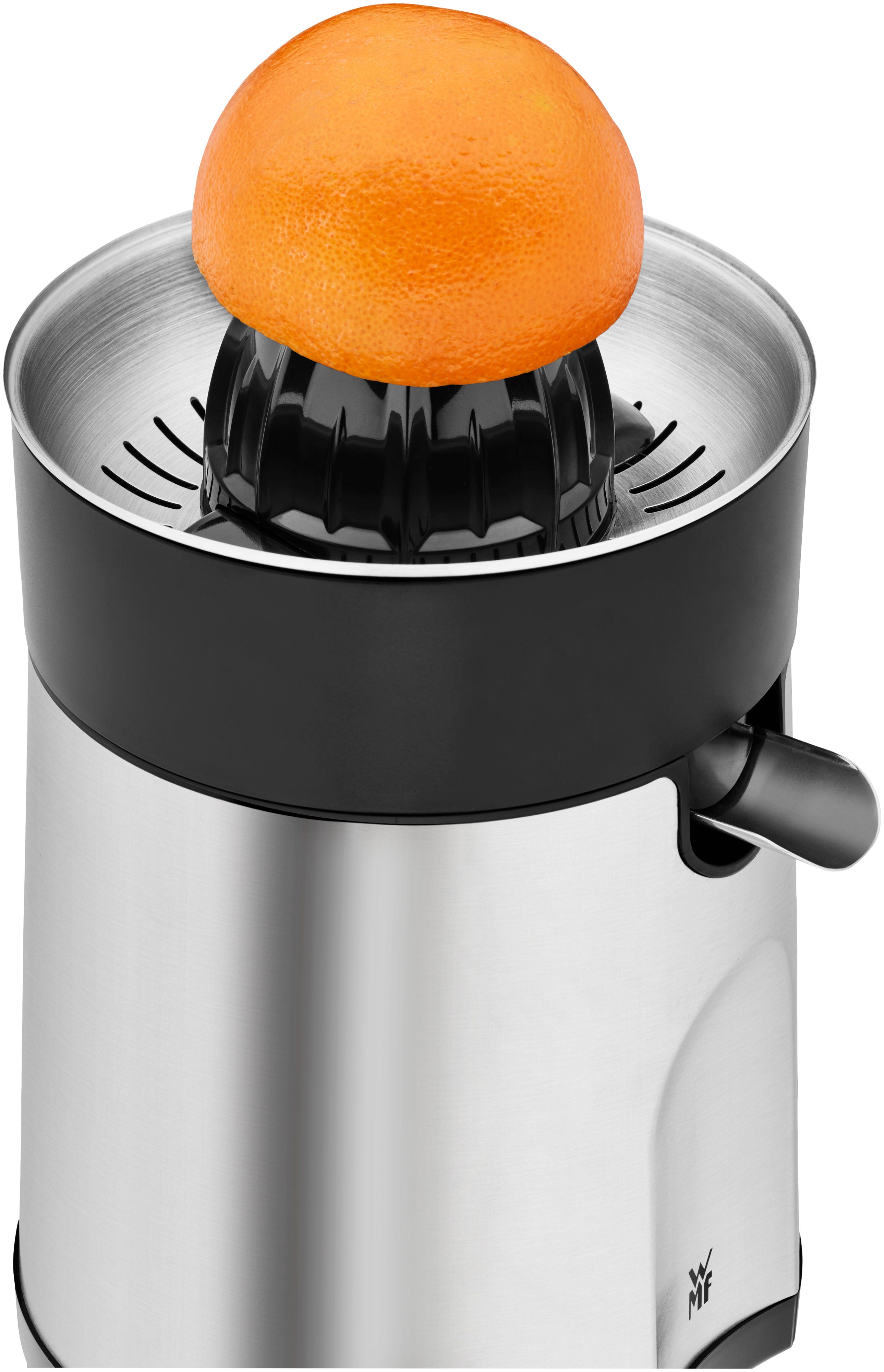 Detalj av presskjeglene på Sitruspresse elektrisk rustfritt stål med 2 presskjegler - WMF Stelio