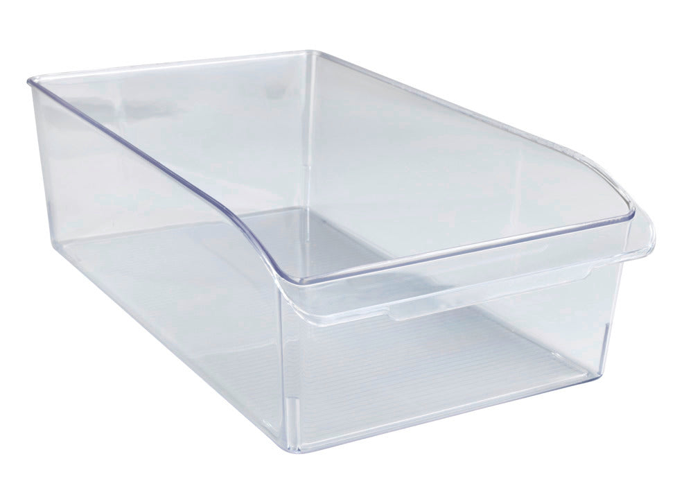 Skaporganiserer L oppbevaringsboks plast transparent forfra