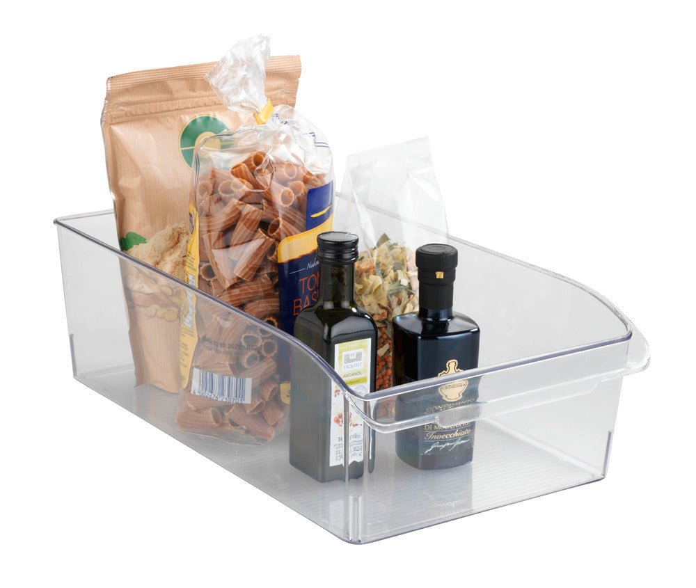 Skaporganiserer L oppbevaringsboks plast transparent bakside