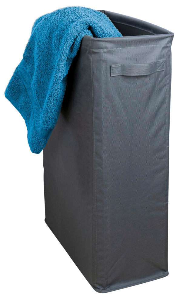 Skittentøyskurv smal 46L polyester antrasitt 20x60x40 cm Wenko forfra