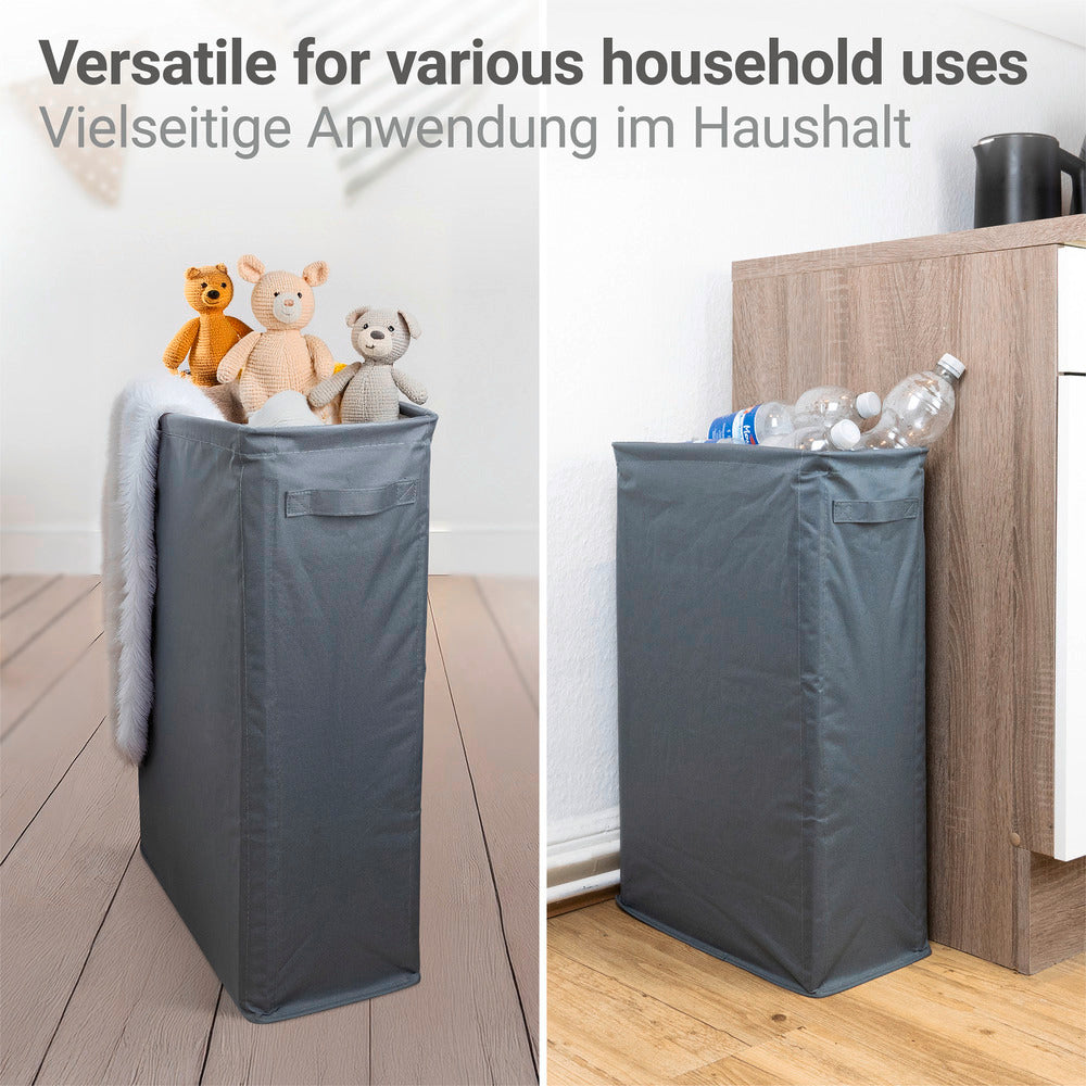 Skittentøyskurv smal 46L polyester antrasitt 20x60x40 cm Wenko montert i rom