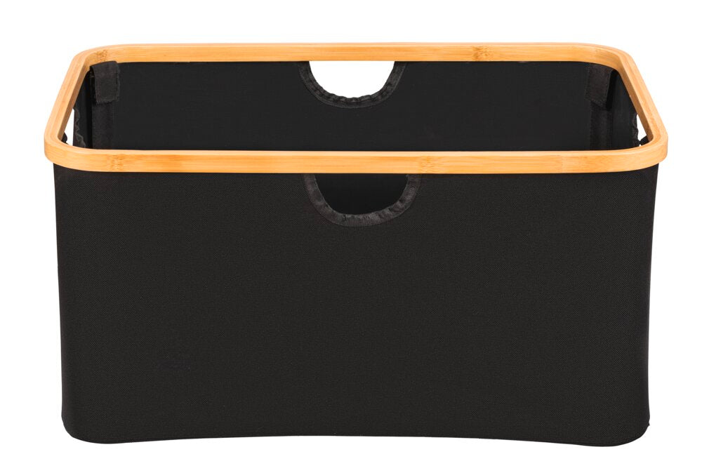 Skittentøyskurv Ecori bambus svart resirkulert polyester detalj av struktur