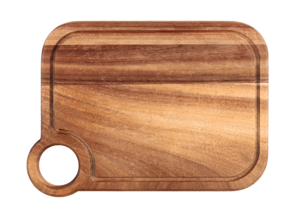 Skjærefjøl akasietre 30x22 cm med saftrenne fra SCHÖNER WOHNEN forfra