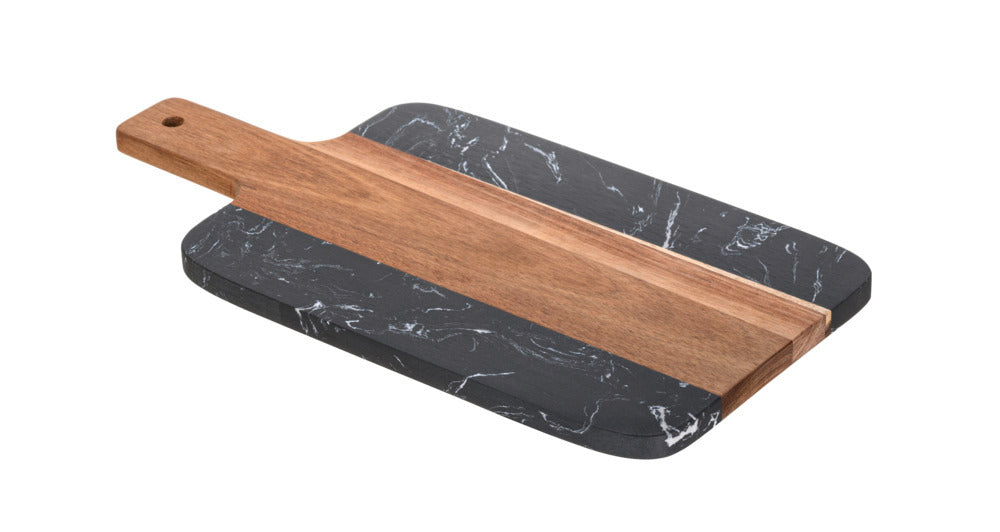 Skjærefjøl akasietre og marmor 37x18 cm ATAMI bakside