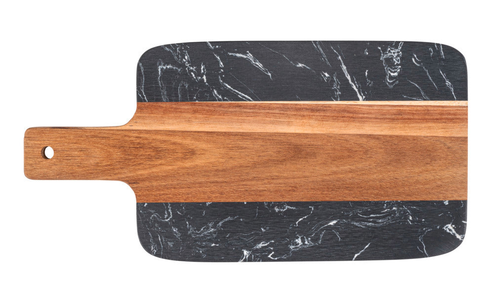 Skjærefjøl akasietre og marmor 37x18 cm ATAMI forfra