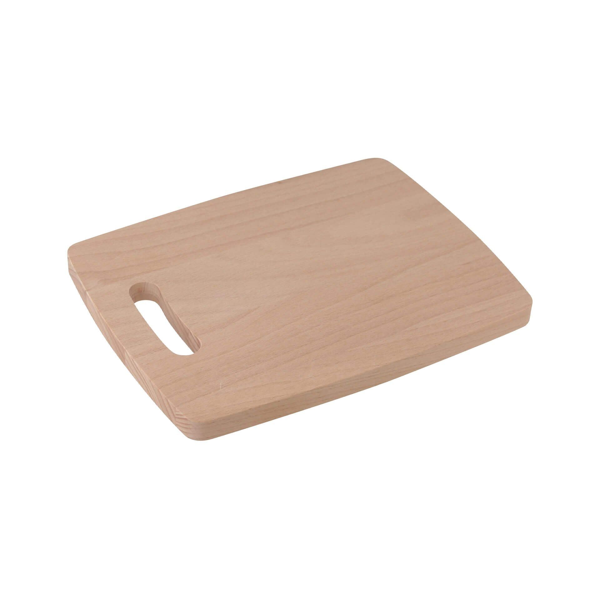 Skjærefjøl bøk 21,5x16 cm med griffhull forfra