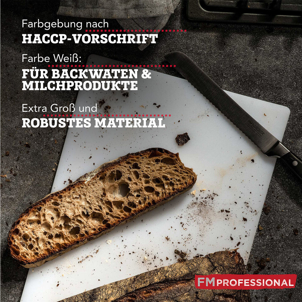 Nærbilde av overflate på Skjærefjøl HACCP bakevarer 45x30 cm hvit