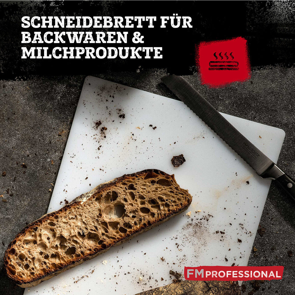 Skjærefjøl HACCP bakevarer 45x30 cm hvit sett fra siden