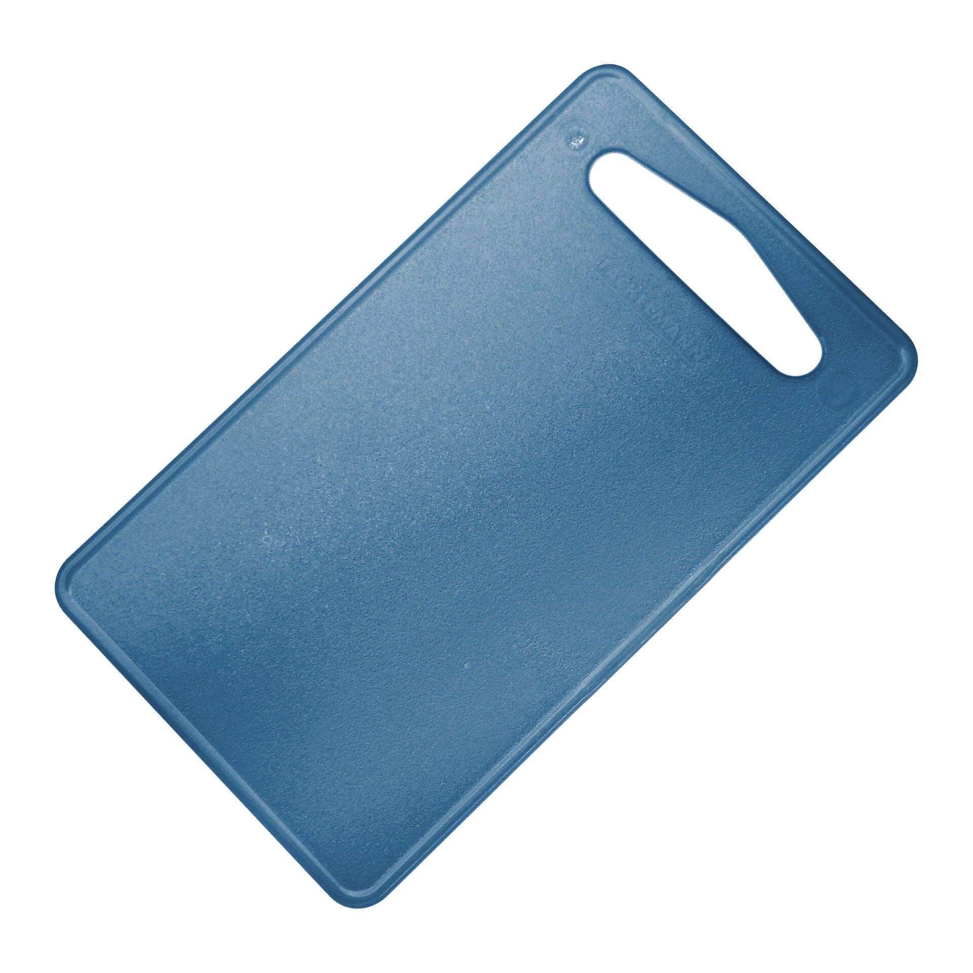 Skjærefjøl plast blå 24x14 cm med opphengshull forfra