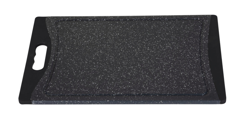 Skjærefjøl plast svart 36x24,5 cm med saftrenne og håndtak klar til bruk