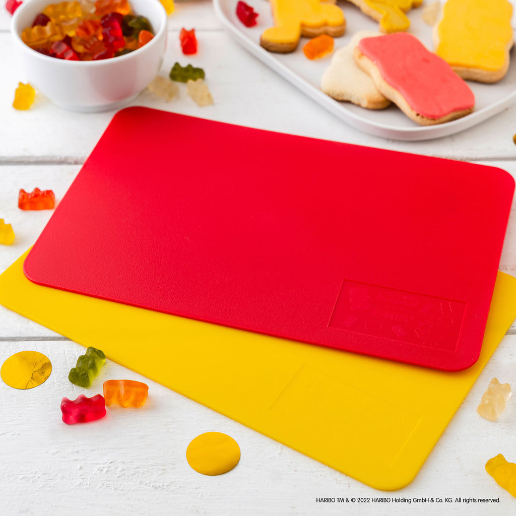 Detalj av skjærematte sett 2-delt 24x16 cm plast HARIBO Goldbær