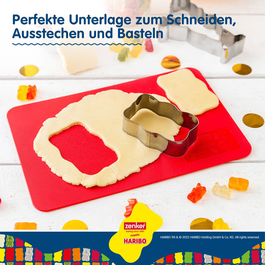 Skjærematte sett 2-delt 24x16 cm plast HARIBO Goldbær detalj av kant