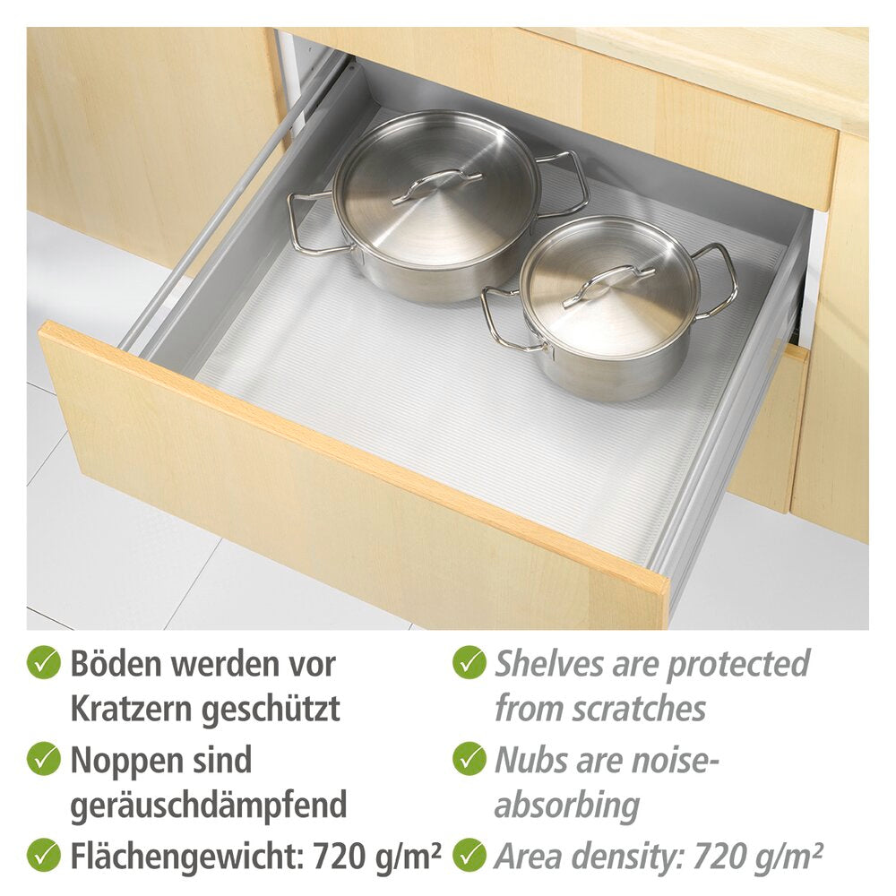 Nærbilde av materialet på Sklimatte grå ekstra sterk 150×50 cm fra WENKO