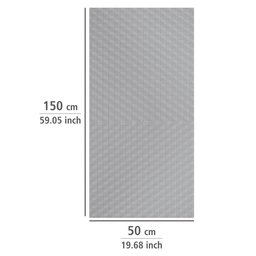 Nærbilde av tekstur på sklisikker matteunderlag grå 150 x 50 cm Wenko