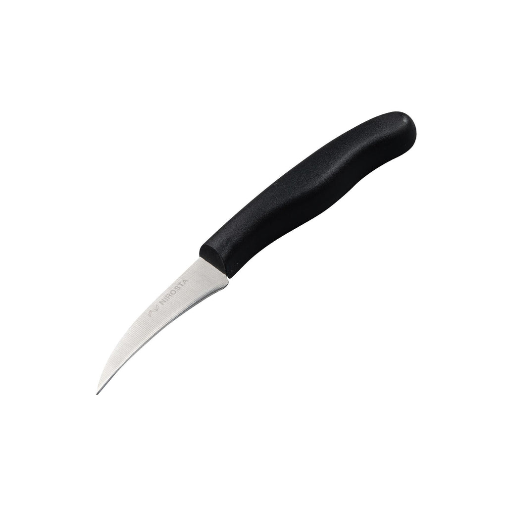 Skreller med buet blad 7 cm rustfritt stål - Nirosta forfra