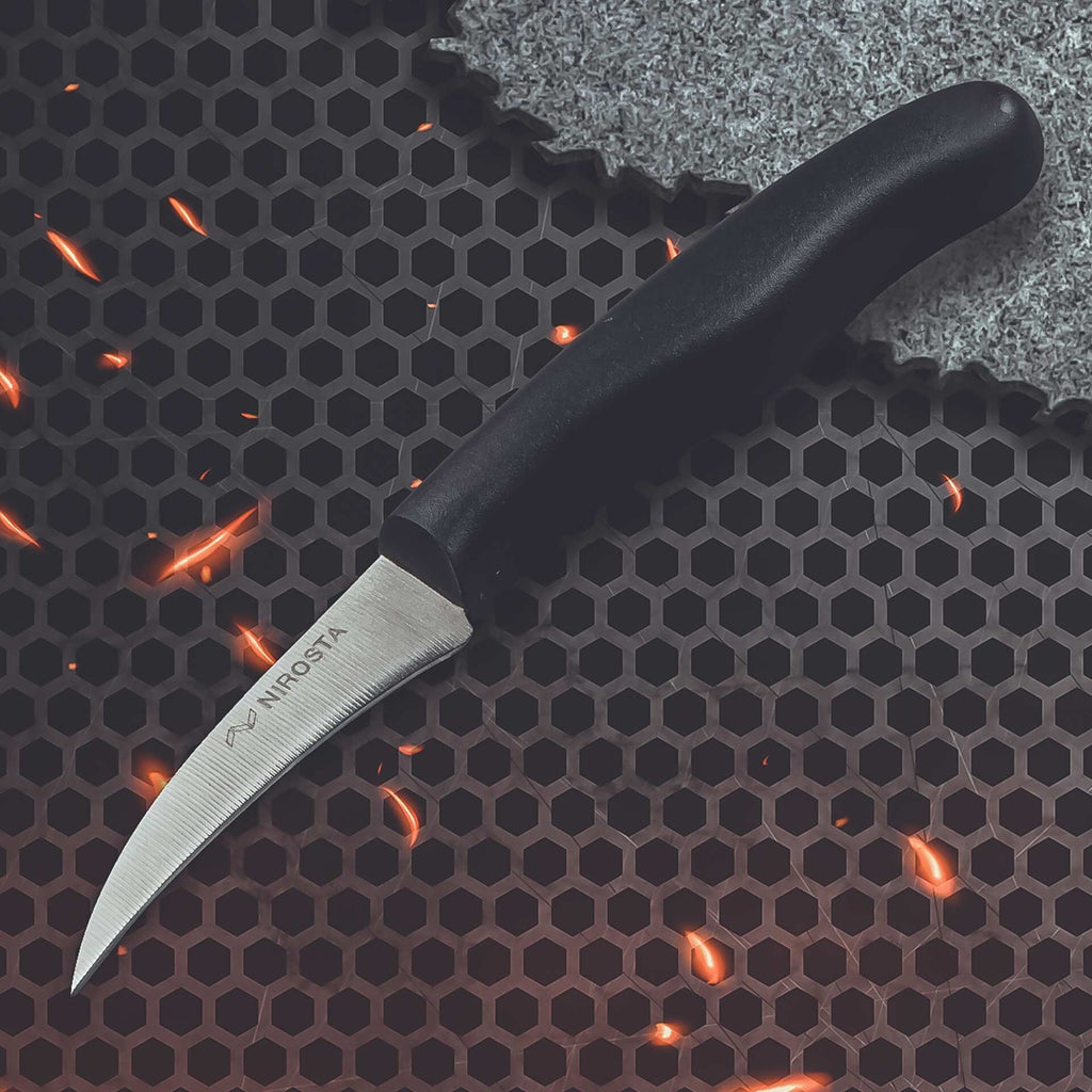 Skreller med buet blad 7 cm rustfritt stål - Nirosta nærbilde av blad