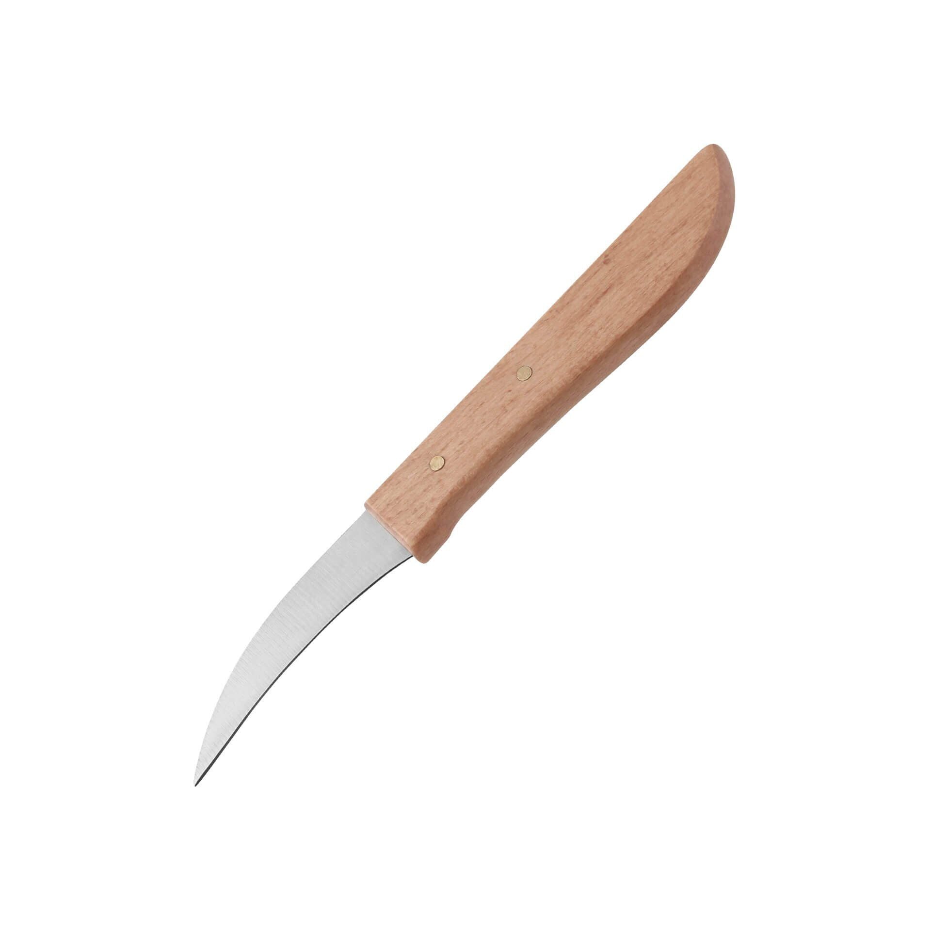 Skreller med bøketreskaft Grandma 6 cm blad - Nirosta forfra