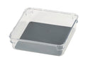 Skuffeinnsats Cube M grå plast 16 x 4,5 x 16 cm forfra