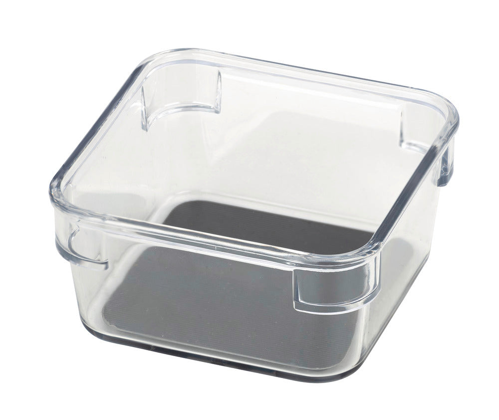 Skuffeinnsats Cube S grå plast 9 x 4,5 x 9 cm forfra