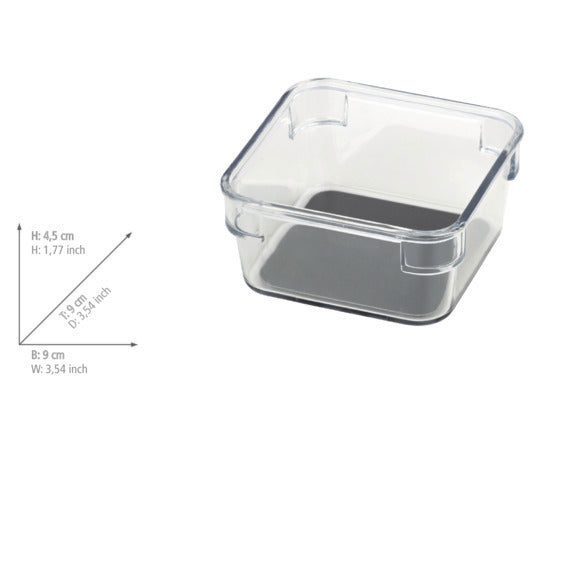 Nærbilde av Skuffeinnsats Cube S grå plast 9 x 4,5 x 9 cm
