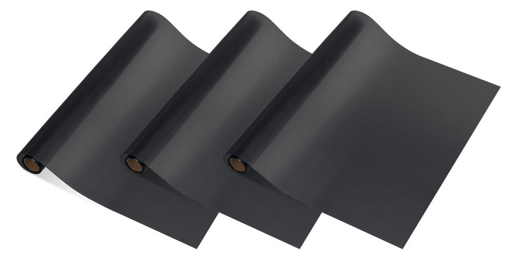Skuffematte sklisikker 150x50 cm svart EVA 3-delt sett forfra