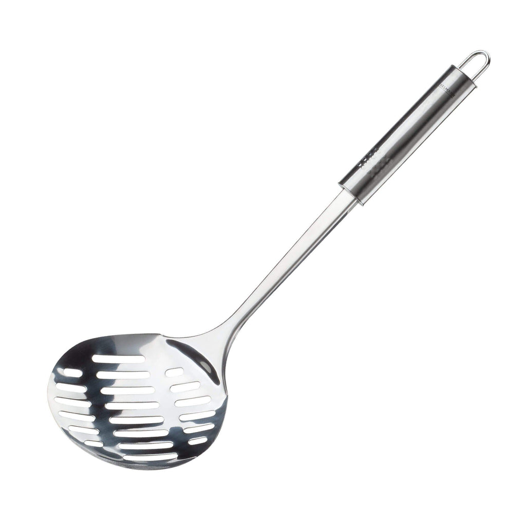 Skumskje med spalter rustfritt stål 35 cm forfra