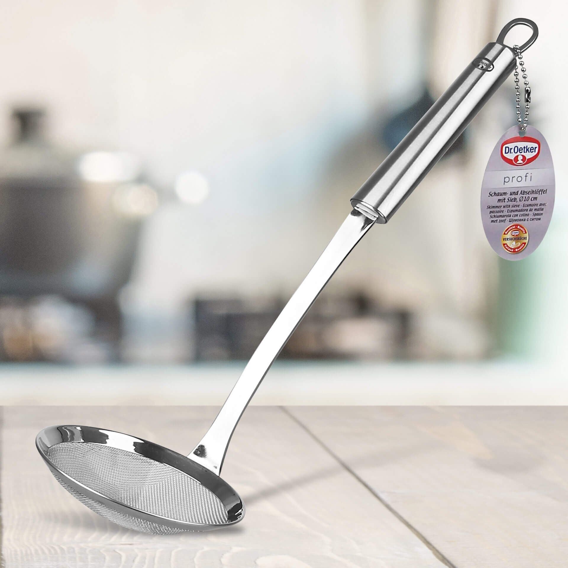 Skumskje rustfritt stål for avskumming og siling fra Dr. Oetker baksiden