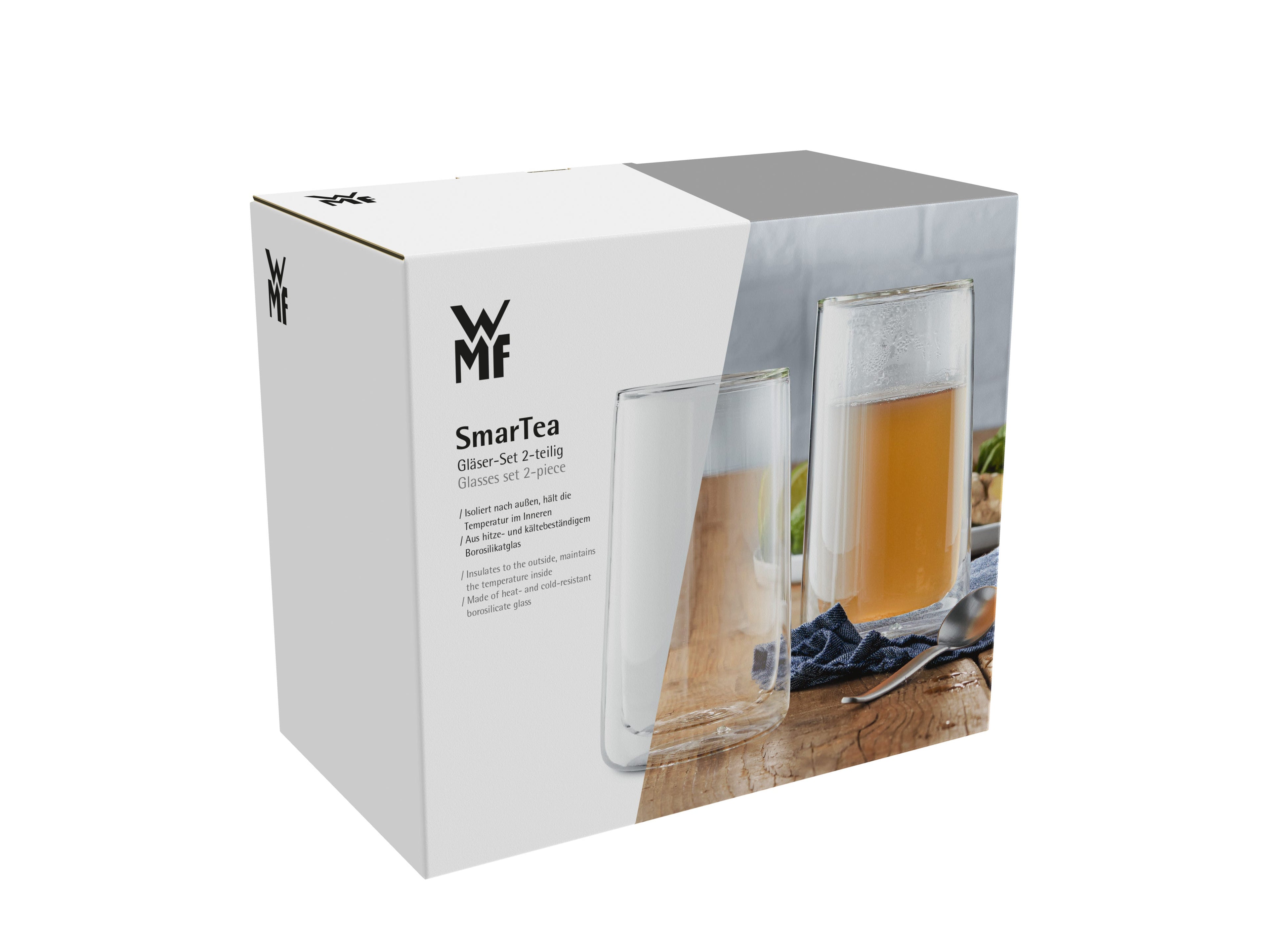 SmarTea teglass dobbeltvegget borosilikat 2 stk pakket