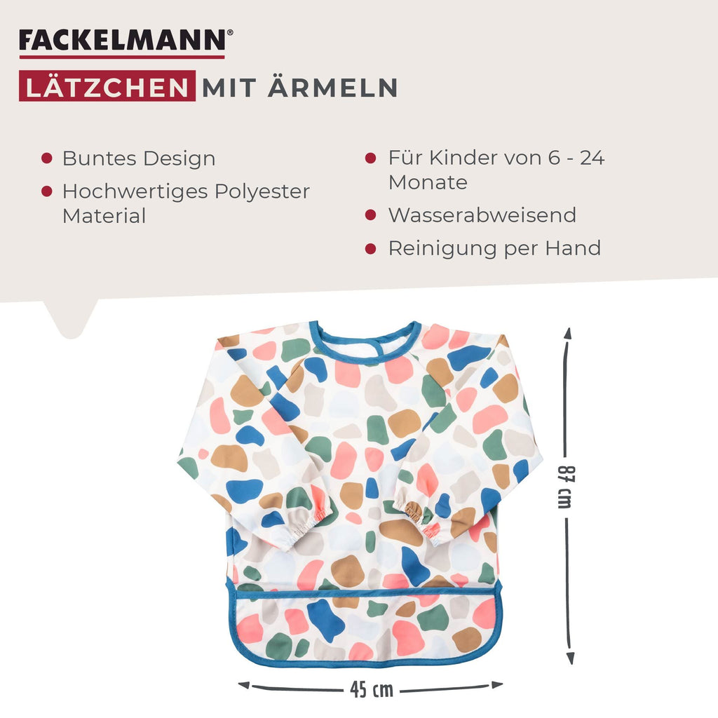Smekke med ermer og oppsamlingslomme fargerik - Fackelmann oppsamlingslomme nærbilde