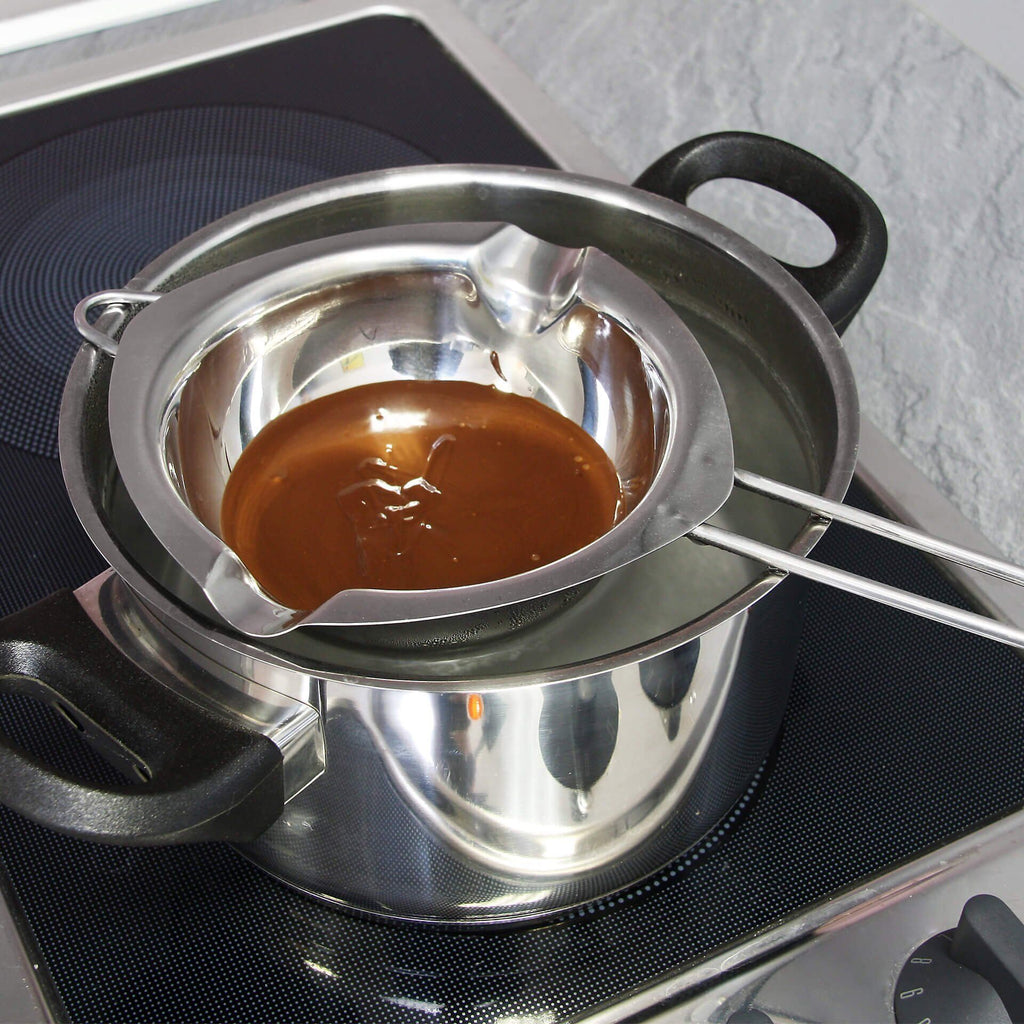 Smeltetopf rustfritt stål 225 ml for vannbad bakside
