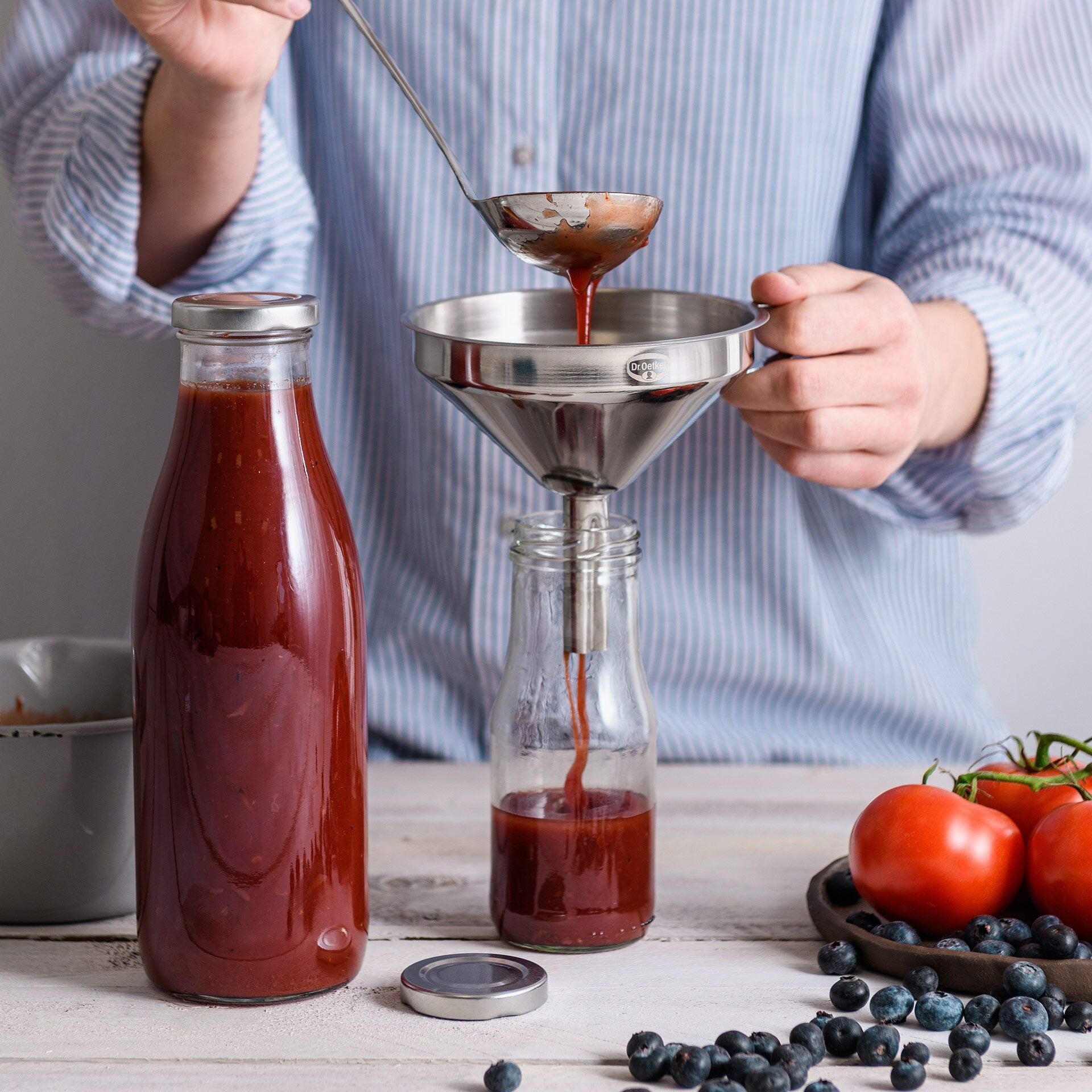 Detalj av lokk på Smoothieflaske glass med lokk 750 ml Ø8 cm - Dr. Oetker