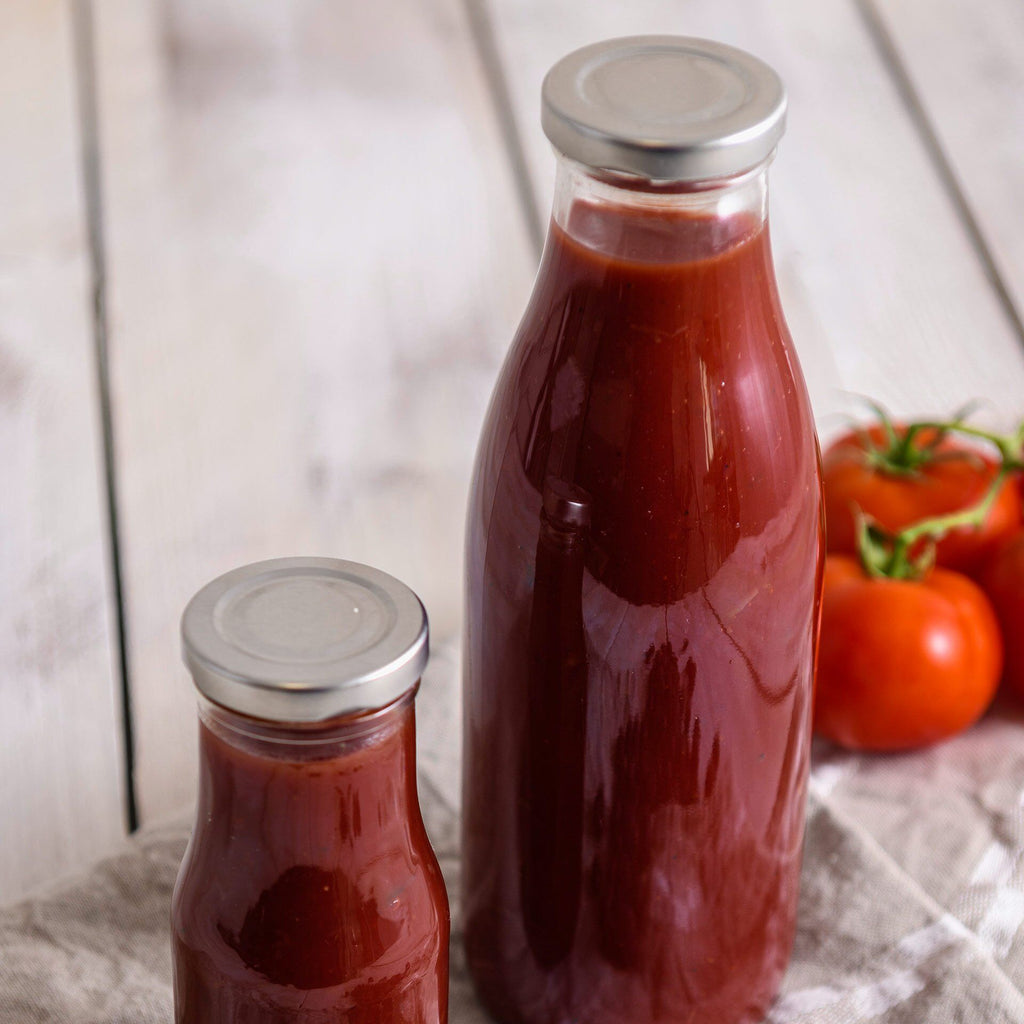 Smoothieflaske glass med lokk 750 ml Ø8 cm - Dr. Oetker med innhold