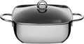 Smorgryte kvadratisk 29x29 cm med glasslokk non-stick keramikk fra Silit forfra