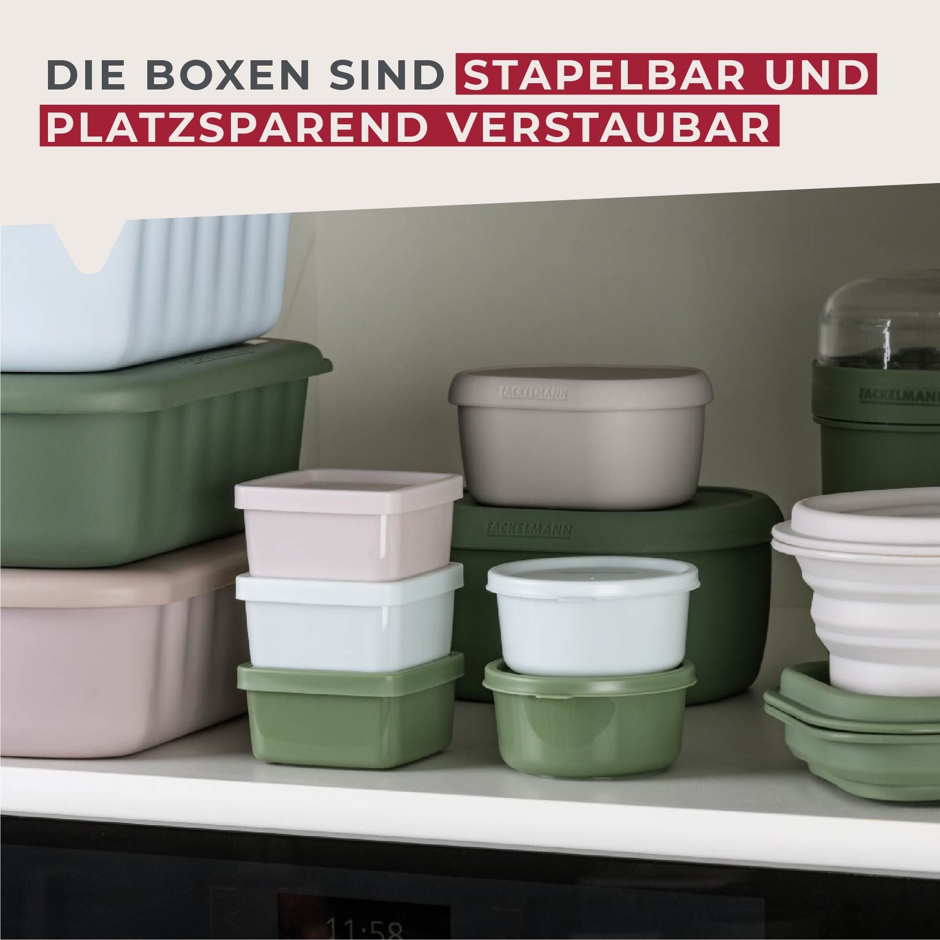 Snackboks firkantet 7x7 cm plast 3-delt sett nærbilde lokk