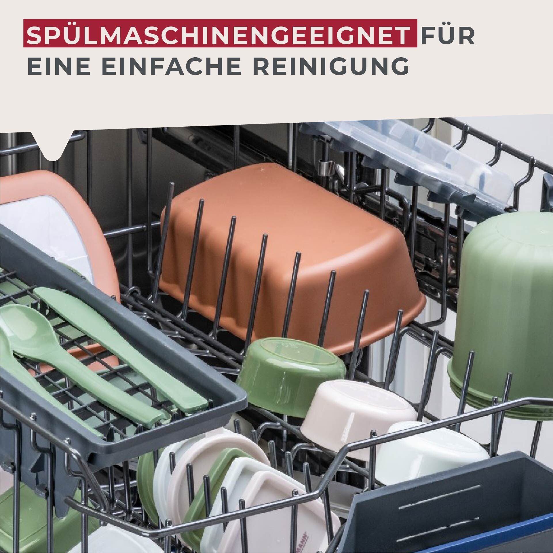 Snackboks firkantet 7x7 cm plast 3-delt sett farger