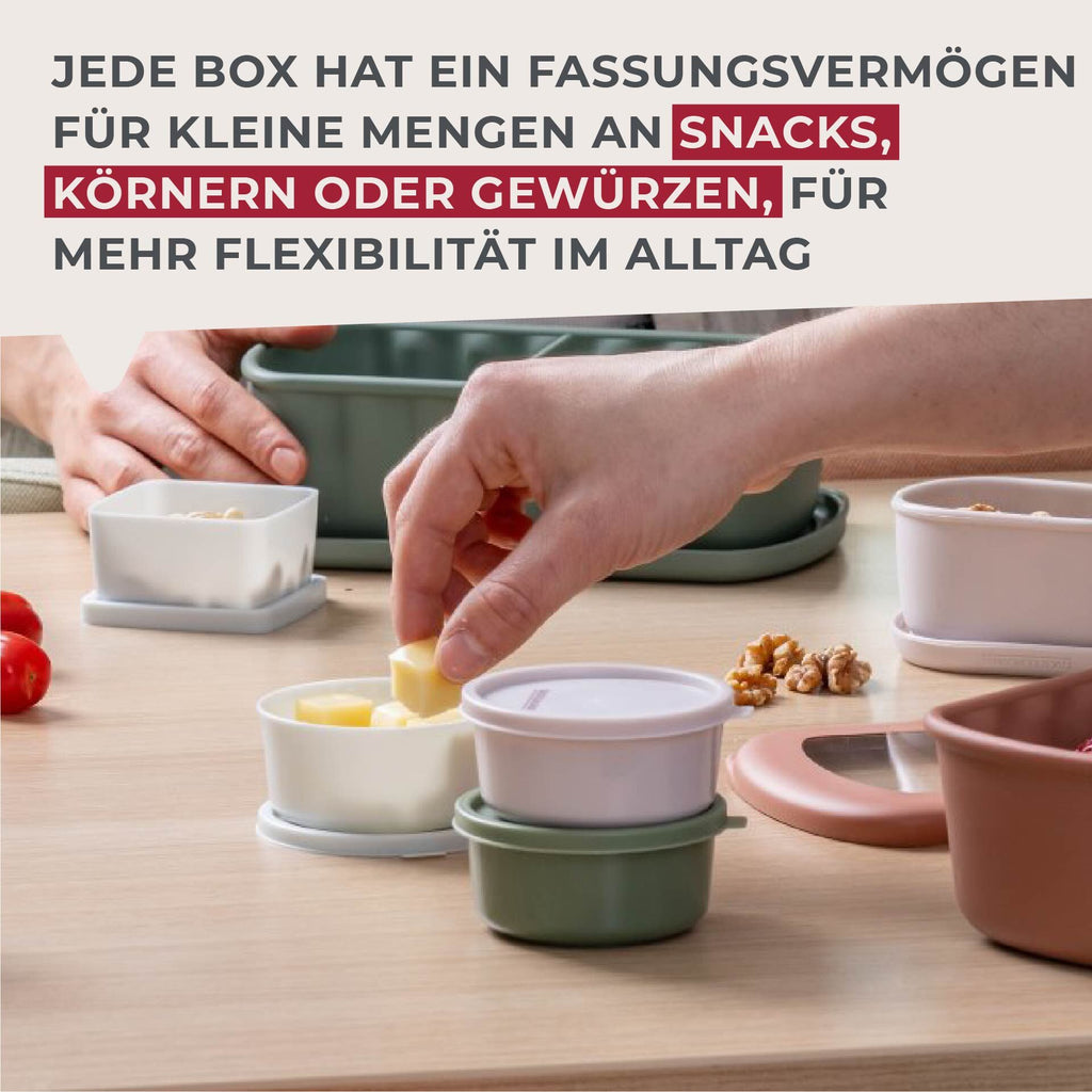 Snackboks rund Ø8 cm plast 3-delt sett - Fackelmann stablet